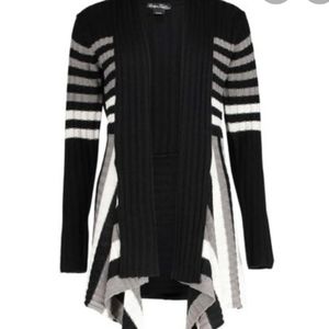Evelyn Taylor striped drape-hem cardigan